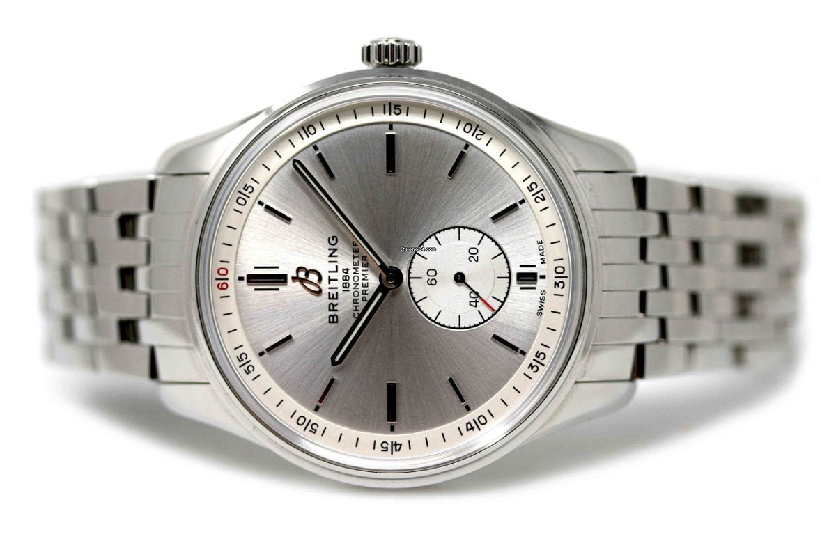  Shop Authentic Breitling Premier Automatic 40mm Stainless Steel Silver Dial Mens Watch - A37340351G1A1 - Luxxuri