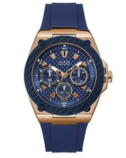  Shop Authentic Guess Legacy Chronograph Blue Dial Blue Rubber Strap Watch For Men - W1049G9 - Luxxuri