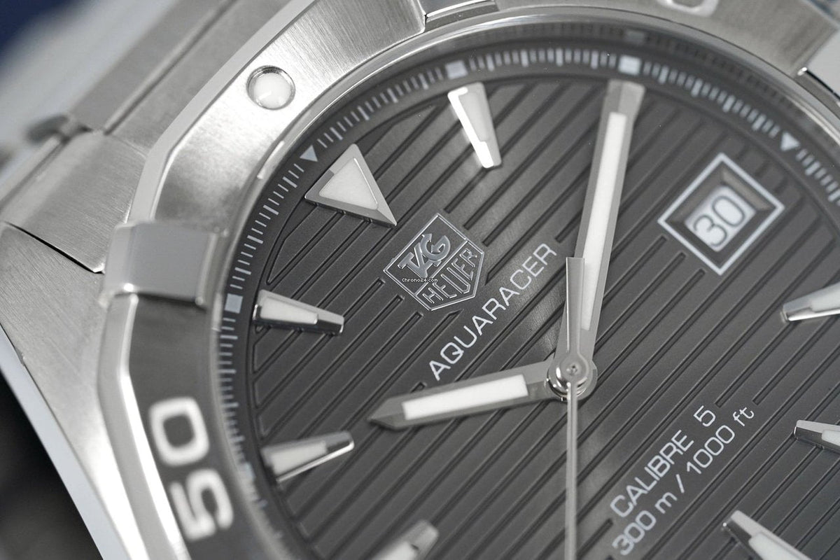  Shop Authentic Tag Heuer Aquaracer Automatic Anthracite Grey Dial Silver Steel Strap Watch for Men - WAY2113.BA0928 - Luxxuri