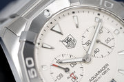  Shop Authentic Tag Heuer Aquaracer Chronograph White Dial Silver Steel Strap Watch for Men - WAY111Y.BA0928 - Luxxuri