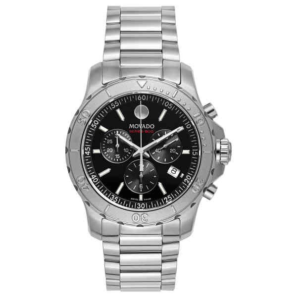  Shop Authentic Movado Series 800 Chronograph Black Dial Silver Steel Strap Watch For Men - 2600110 - Luxxuri