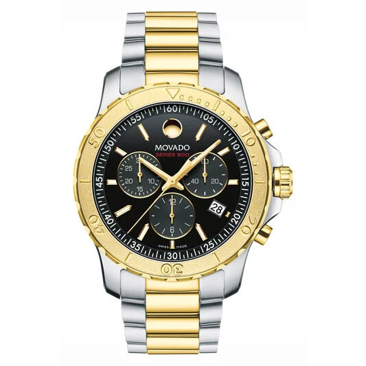  Shop Authentic Movado Series 800 Chronograph Black Dial Two Tone Steel Strap Watch For Men - 2600138 - Luxxuri