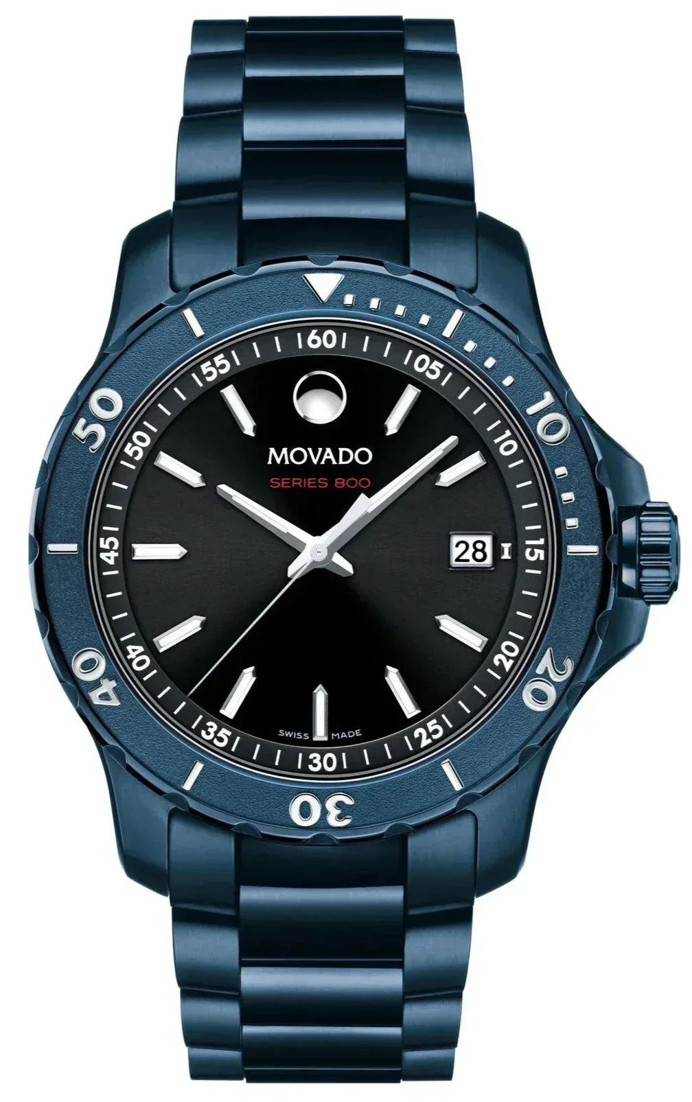  Shop Authentic Movado Series 800 Black Dial Blue Ion Plated Steel Strap Watch for Men - 2600139 - Luxxuri