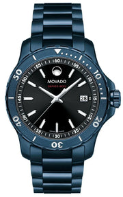  Shop Authentic Movado Series 800 Black Dial Blue Ion Plated Steel Strap Watch for Men - 2600139 - Luxxuri
