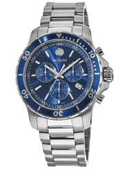  Shop Authentic Movado Series 800 Chronograph Blue Dial Silver Steel Strap Watch For Men - 2600141 - Luxxuri