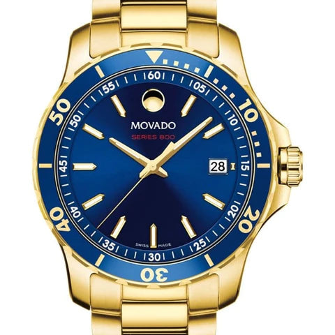  Shop Authentic Movado Series 800 Blue Dial Gold Steel Strap Watch For Men - 2600144 - Luxxuri