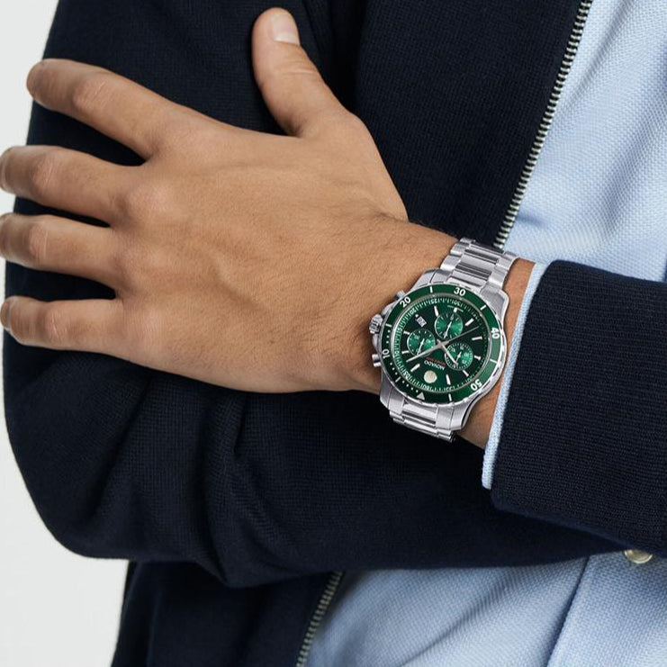  Shop Authentic Movado Series 800 Chronograph Green Dial Silver Steel Strap Watch for Men - 2600179 - Luxxuri