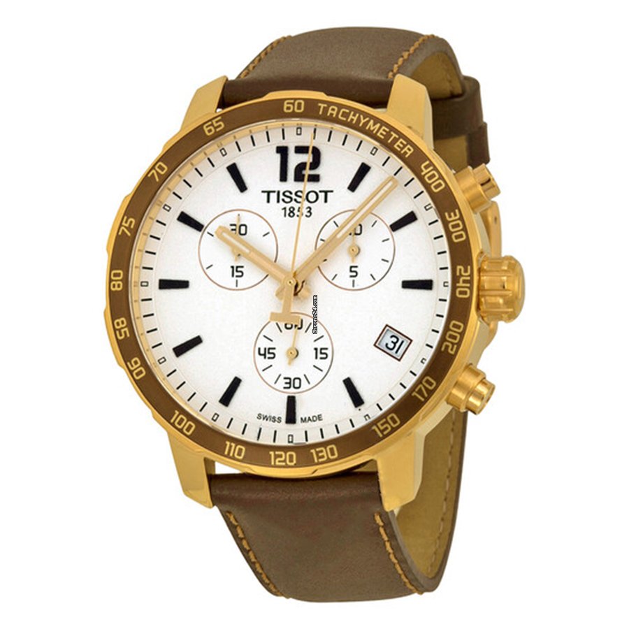  Shop Authentic Tissot Quickster Chronograph White Dial Brown Leather Strap Watch For Men - T095.417.36.037.02 - Luxxuri