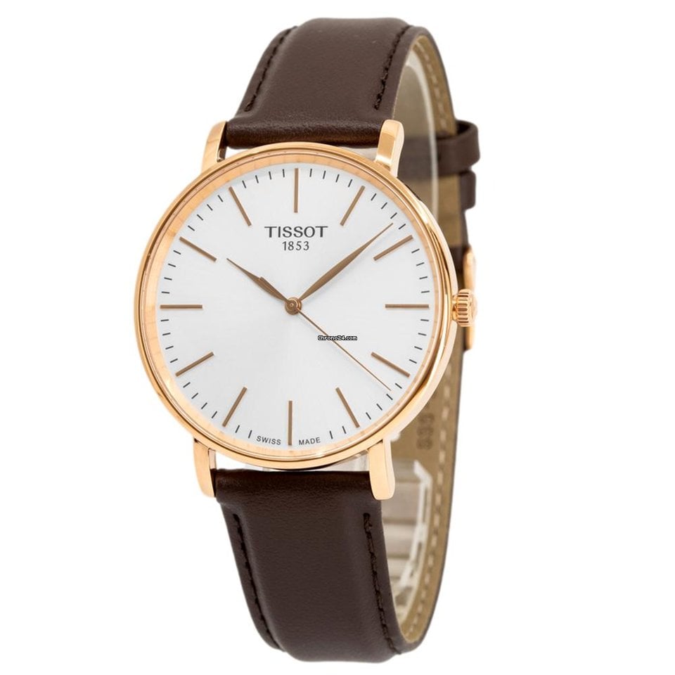  Shop Authentic Tissot Everytime Gent Silver Dial Brown Leather Strap Watch for Men - T143.410.36.011.00 - Luxxuri