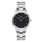  Shop Authentic Daniel Wellington Iconic Link Black Dial Silver Steel Strap Watch For Women - DW00100206 - Luxxuri