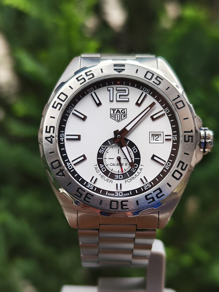  Shop Authentic Tag Heuer Formula 1 Calibre 6 Automatic White Dial Silver Steel Strap Watch for Men - WAZ2013.BA0842 - Luxxuri