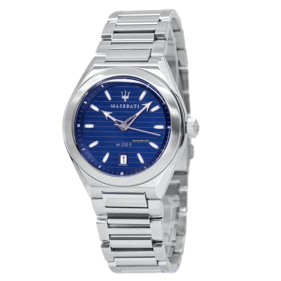  Shop Authentic Maserati Triconic Quartz Blue Dial Silver Steel Strap Watch For Men - R8853139002 - Luxxuri
