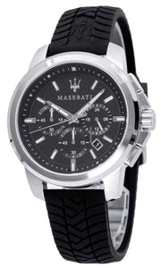  Shop Authentic Maserati Successo Chronoraph Black Dial Black Silicon Strap Watch For Men - R8871621014 - Luxxuri