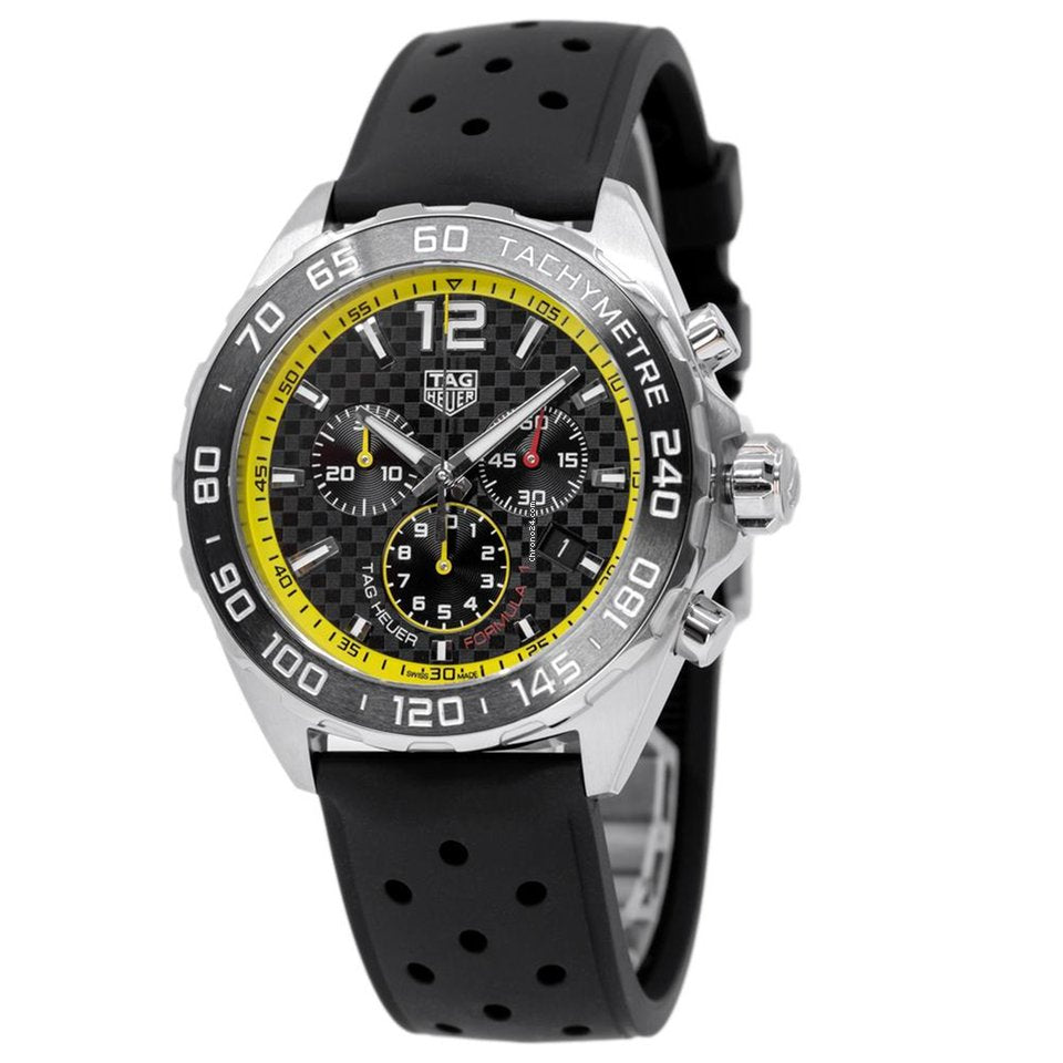  Shop Authentic Tag Heuer Formula 1 Chronograph Black Dial Black Rubber Strap Watch for Men - CAZ101AC.FT8024 - Luxxuri