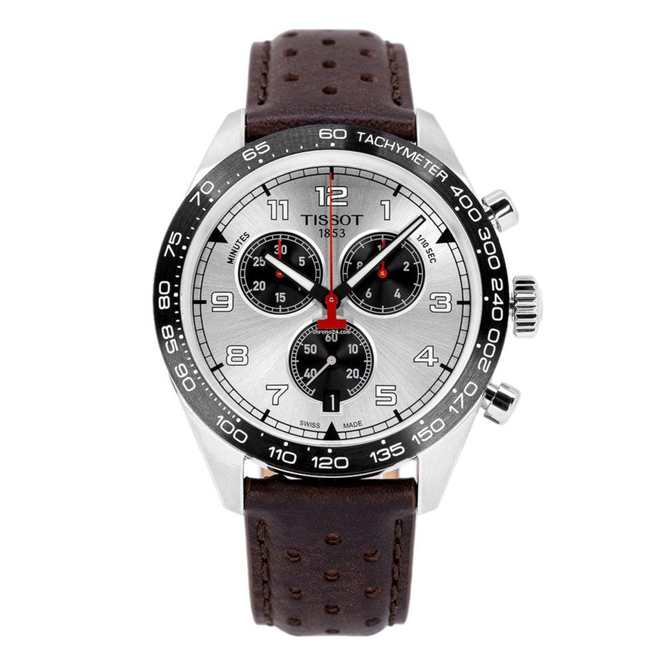  Shop Authentic Tissot T Sport PRS 516 Chronograph Silver Dial Brown Leather Strap Watch for Men - T131.617.16.032.00 - Luxxuri