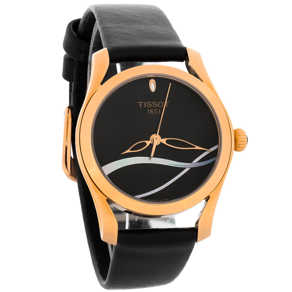 Shop Authentic Tissot T Wave Black Dial Black Leather Strap Watch For Women - T112.210.36.051.00 - Luxxuri