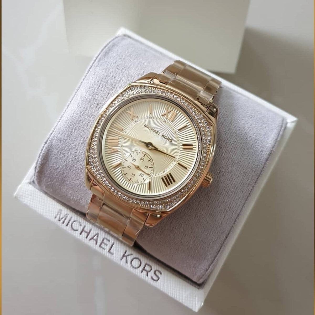  Shop Authentic Michael Kors Byrn Quartz Gold Dial Gold Steel Strap Watch For Women - MK6134 - Luxxuri