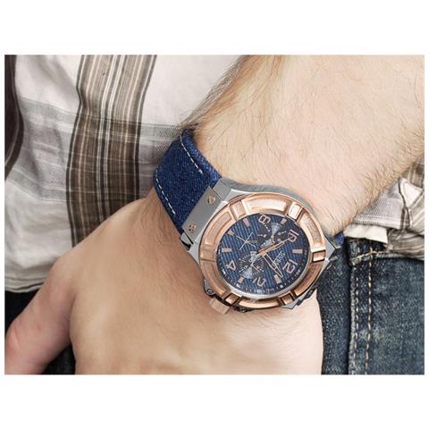  Shop Authentic Guess Rigor Analog Blue Dial Blue Denim Strap Watch For Men - W0040G6 - Luxxuri