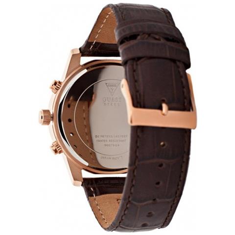  Shop Authentic Guess Exec Chronograph Brown Dial Brown Leather Strap Watch For Men - W0076G4 - Luxxuri