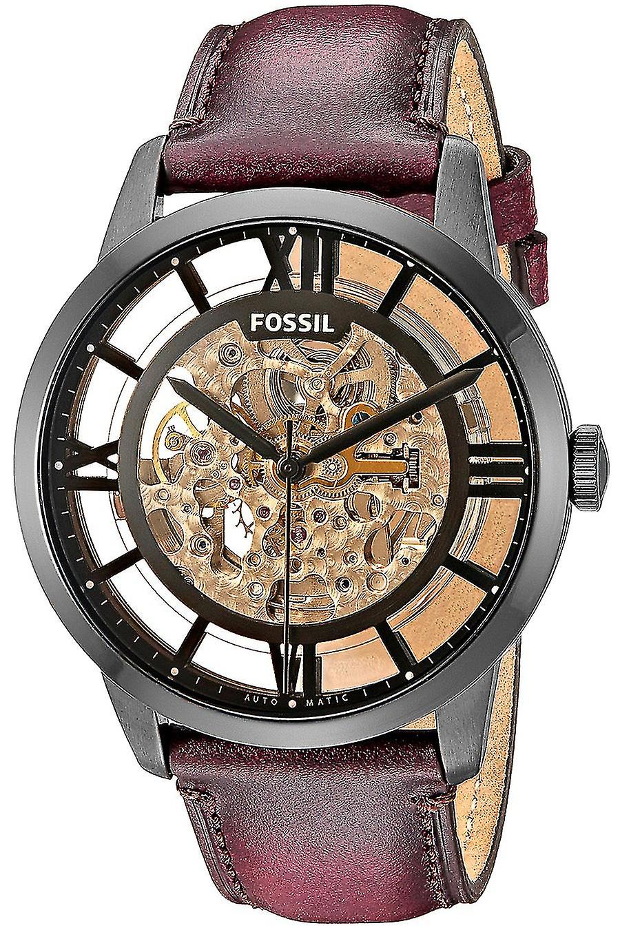  Shop Authentic Fossil Townsman Automatic Skeleton Brown Dial Brown Leather Strap Watch for Men - ME3098 - Luxxuri