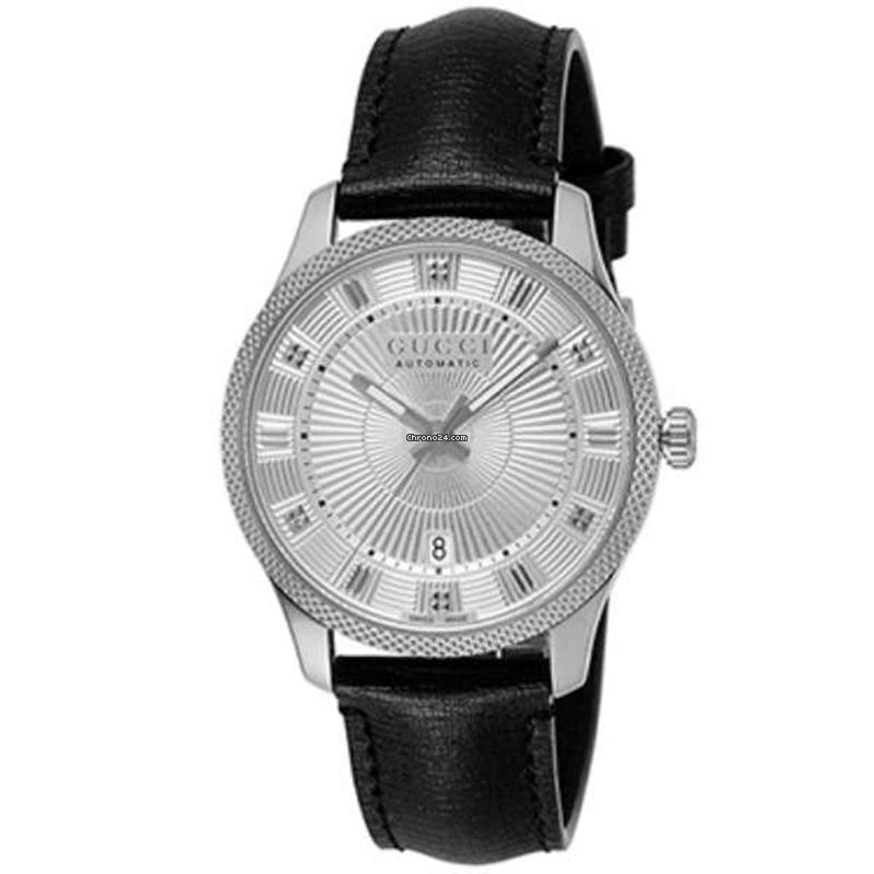  Shop Authentic Gucci G Timeless Eryx Silver Dial Black Leather Strap Watch For Men - YA126338 - Luxxuri