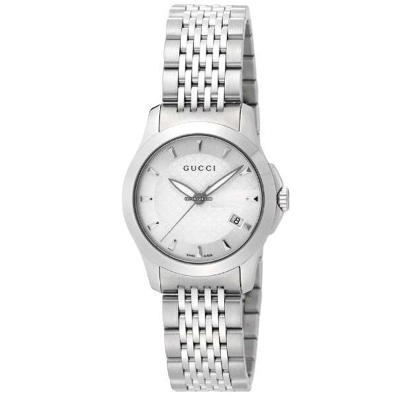 Shop Authentic Gucci G Timeless Silver Dial Silver Steel Strap Watch For Women - YA126501 - Luxxuri