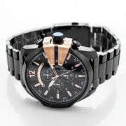  Shop Authentic Diesel Mega Chief Black Dial Black Steel Strap Watch For Men - DZ4309 - Luxxuri