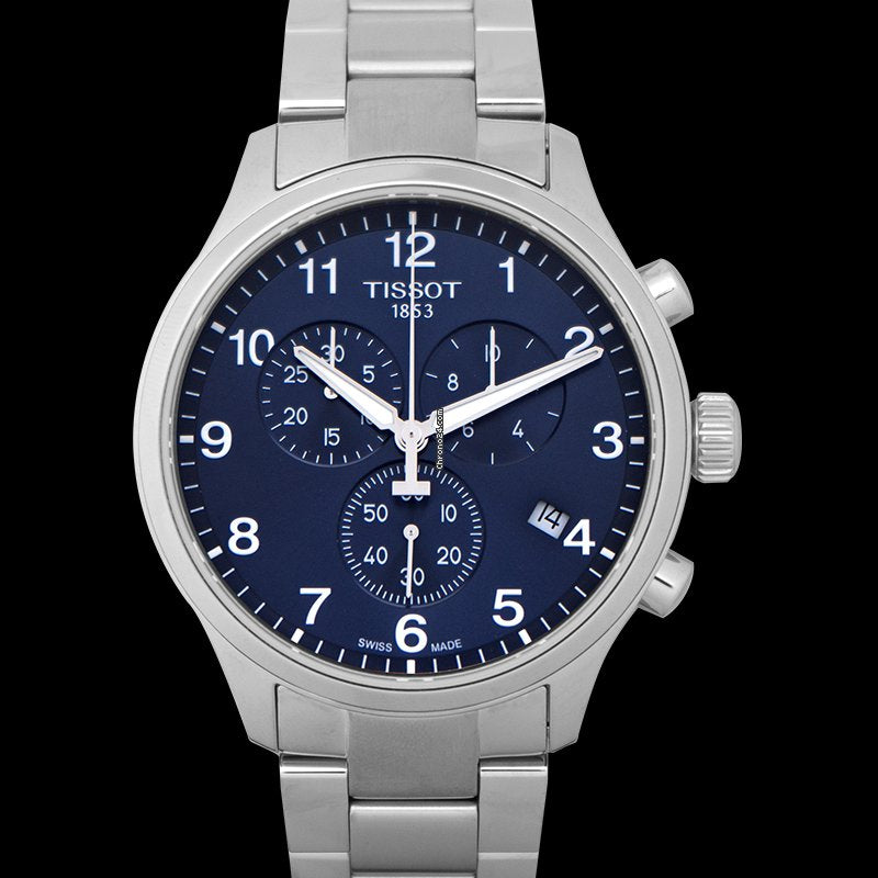  Shop Authentic Tissot T Sport Chrono XL Classic Blue Dial Silver Steel Strap Watch For Men - T116.617.11.047.01 - Luxxuri