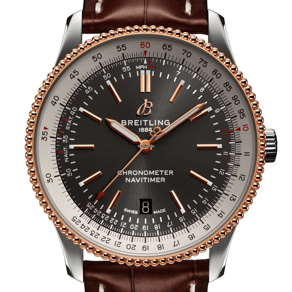  Shop Authentic Breitling Navitimer 1 Automatic 41mm Black Dial Brown Leather Strap Mens Watch - U17326211M1P1 - Luxxuri