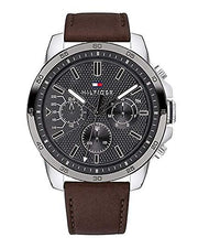  Shop Authentic Tommy Hilfiger Decker Grey Dial Brown Leather Strap Watch for Men - 1791562 - Luxxuri