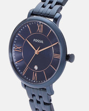  Shop Authentic Fossil Jacqueline Blue Dial Blue Steel Strap Watch for Women - ES4094 - Luxxuri