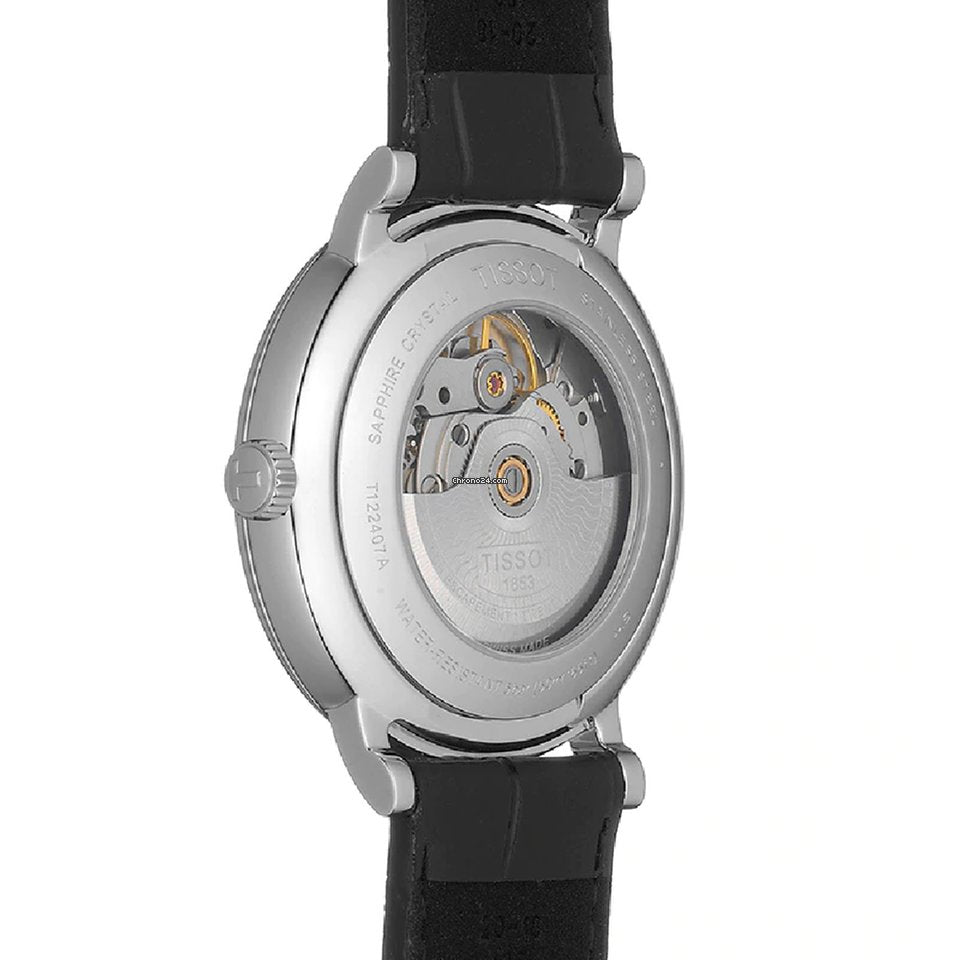  Shop Authentic Tissot Carson Premium Powermatic 80 Black Dial Black Leather Strap Watch For Men - T122.407.16.051.00 - Luxxuri