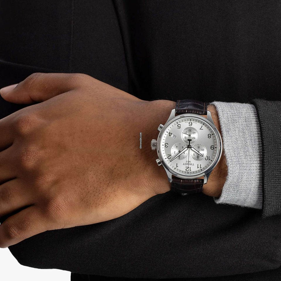  Shop Authentic Tissot Chrono XL Silver Dial Brown Leather Strap Watch For Men - T116.617.16.037.00 - Luxxuri