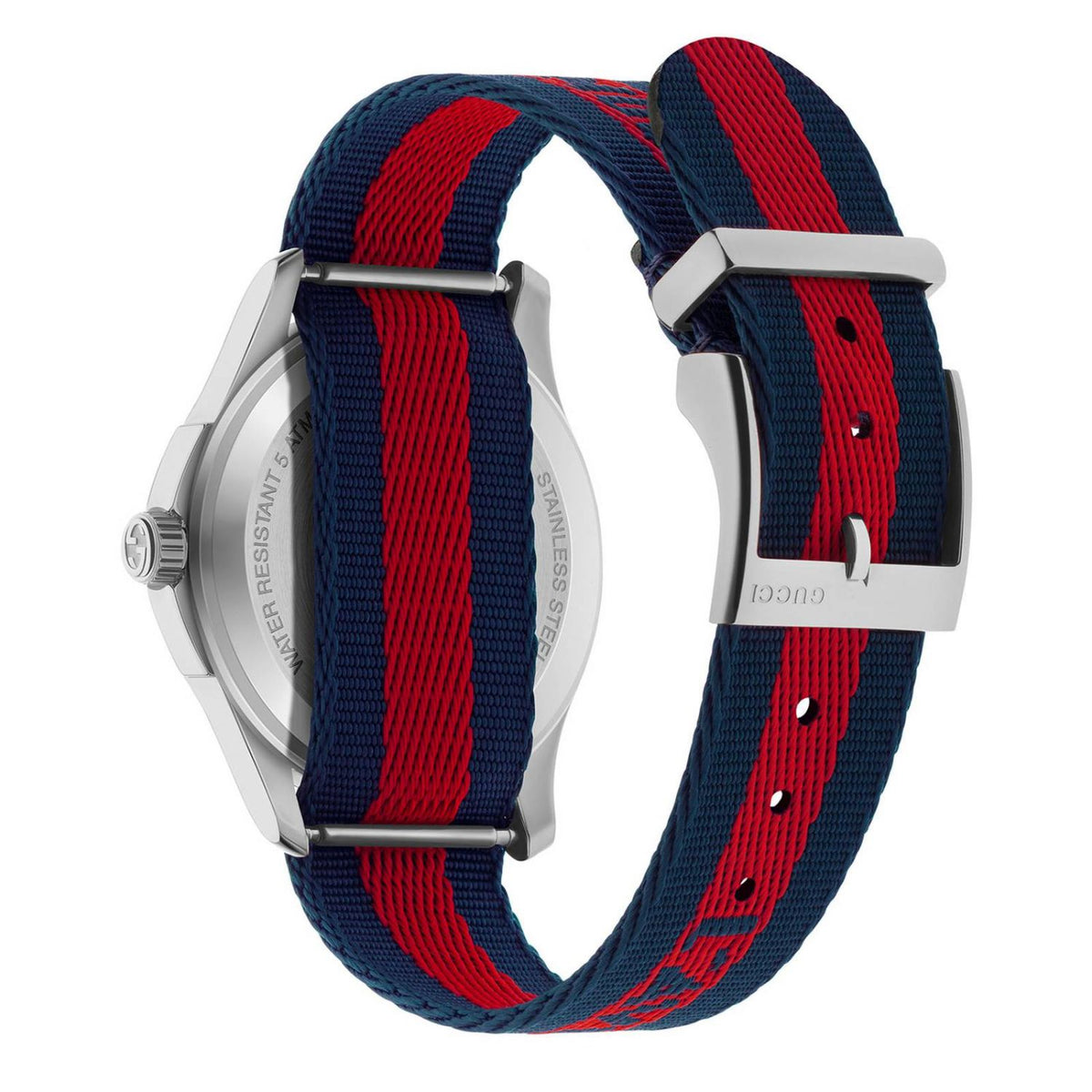  Shop Authentic Gucci Le Marche Des Merveilles Blue Red Dial Blue Red Nylon Strap Unisex Watch - YA126493 - Luxxuri