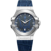  Shop Authentic Maserati Potenza Blue Dial Blue Leather Strap Watch For Men - R8851108015 - Luxxuri
