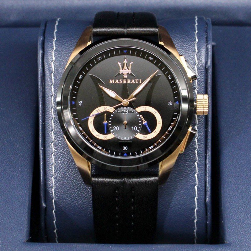  Shop Authentic Maserati Traguardo 45mm Black Dial Watch Black Strap For Men - R8871612025 - Luxxuri