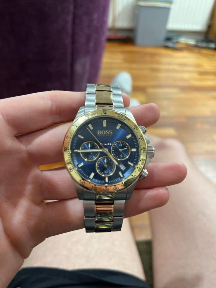  Shop Authentic Hugo Boss Hero Blue Dial Two Tone Steel Strap Watch for Men - 1513767 - Luxxuri