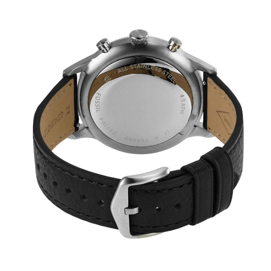  Shop Authentic Fossil Retro Pilot Chronograph Black Dial Black Leather Strap Watch for Men - FS5806 - Luxxuri