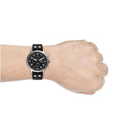  Shop Authentic Fossil Retro Pilot Chronograph Black Dial Black Leather Strap Watch for Men - FS5806 - Luxxuri