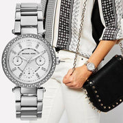  Shop Authentic Michael Kors Parker Silver Dial Silver Steel Strap Watch for Women - MK5615 - Luxxuri