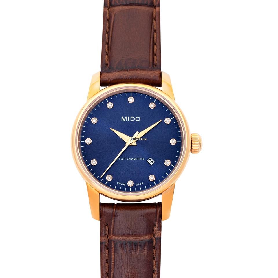  Shop Authentic Mido Baroncelli Automatic Midnight Blue Dial Brown Leather Strap Watch For Women - M7600.3.65.8 - Luxxuri