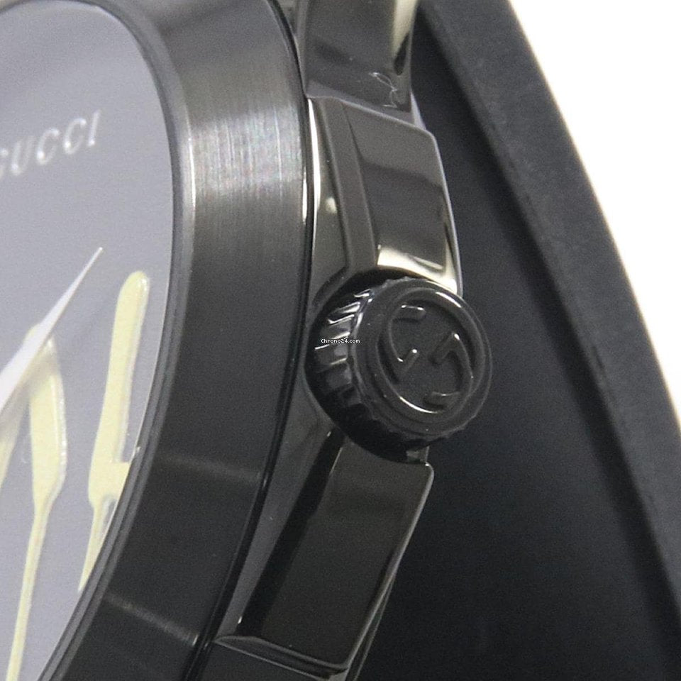  Shop Authentic Gucci G Timeless Ghost Black Dial Black Rubber Strap Unisex Watch - YA1264017 - Luxxuri