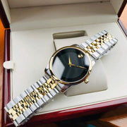 Shop Authentic Movado Museum Classic Black Dial Two Tone Steel Strap Watch For Men - 606899 - Luxxuri
