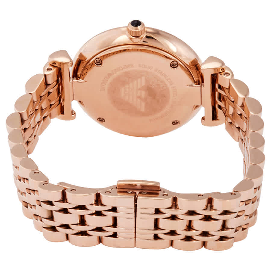  Shop Authentic Emporio Armani Gianni T-Bar Black Dial Rose Gold Strap Watch For Women - AR11145 - Luxxuri