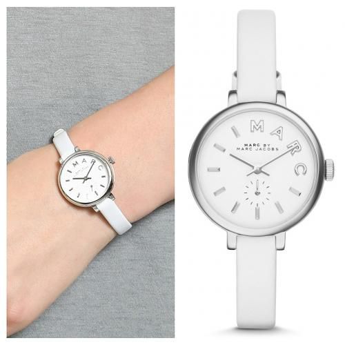  Shop Authentic Marc Jacobs Sally White Dial White Leather Strap Watch for Women - MBM1350 - Luxxuri