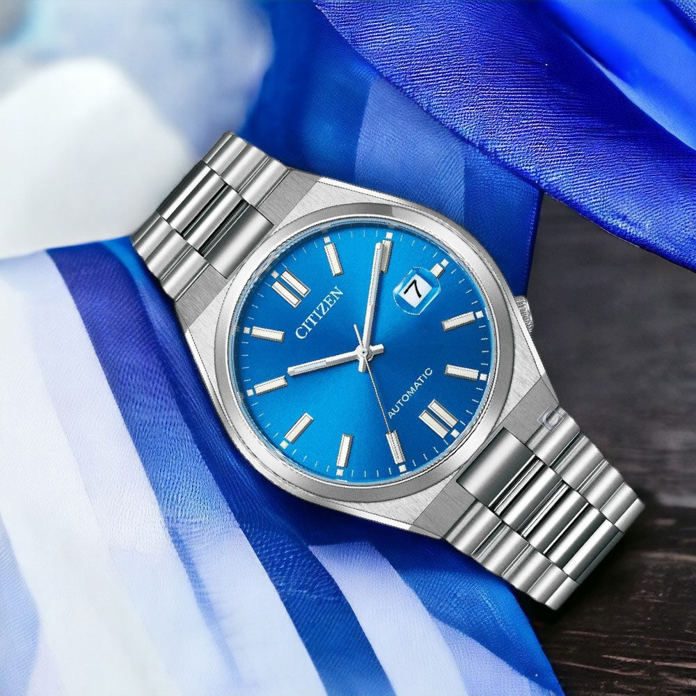  Shop Authentic Citizen x Pantone Automatic Blue Dial Silver Steel Strap Watch For Men - NJ0158-89L - Luxxuri