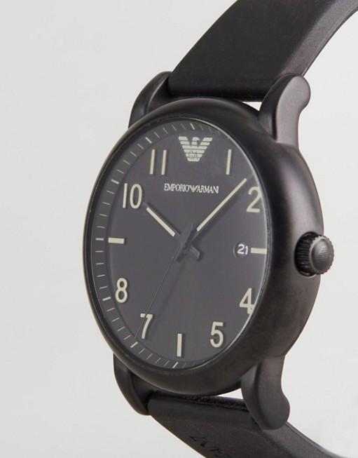  Shop Authentic Emporio Armani Luigi Quartz Black Dial Black Silicon Strap Watch For Men - AR11071 - Luxxuri
