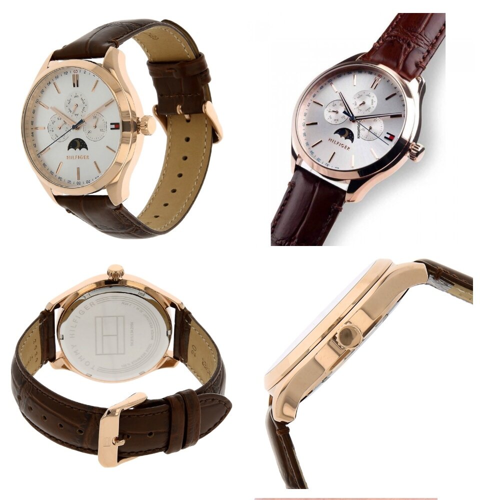  Shop Authentic Tommy Hilfiger Oliver Chronograph White Dial Brown Leather Strap Watch for Men - 1791306 - Luxxuri