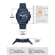  Shop Authentic Fossil Bronson Chronograph Blue Dial Blue Steel Strap Watch for Men - FS5916 - Luxxuri