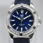  Shop Authentic Tag Heuer Aquaracer Quartz Diamonds Blue Dial Blue Nylon Strap Watch for Women - WAY131N.FT6091 - Luxxuri